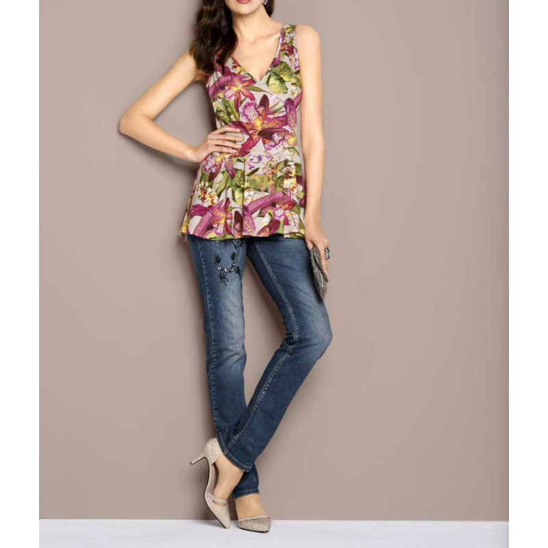 Ashley brooke dizainerio peplum palaidinė, spalvinga