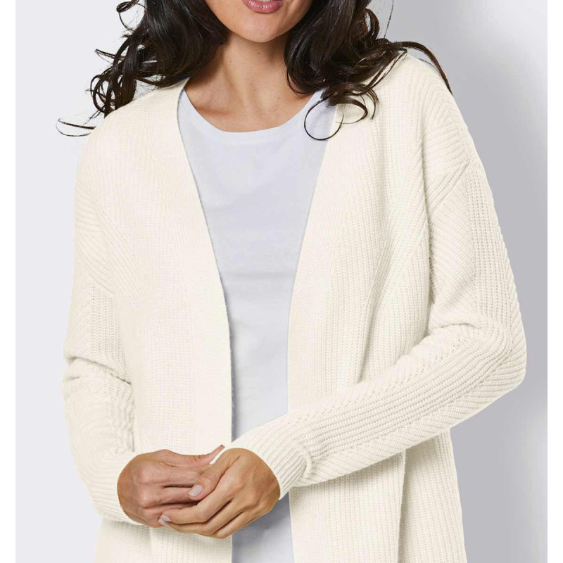 Création l premium merino kašmyro ilgas megztinis, ecru spalvos