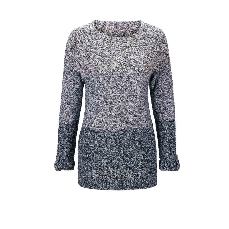 Linea tesini dizainerio megztinis ajour, ecru-navy spalvos