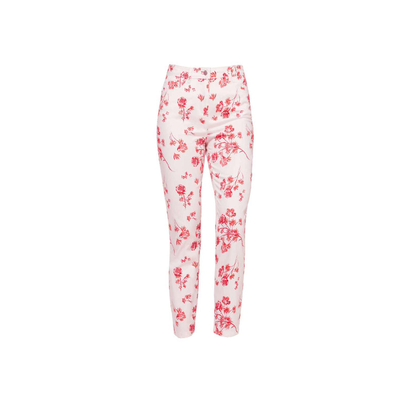 Linea tesini dizainerių 7/8 elastinės kelnės, ecru-coral spalvos