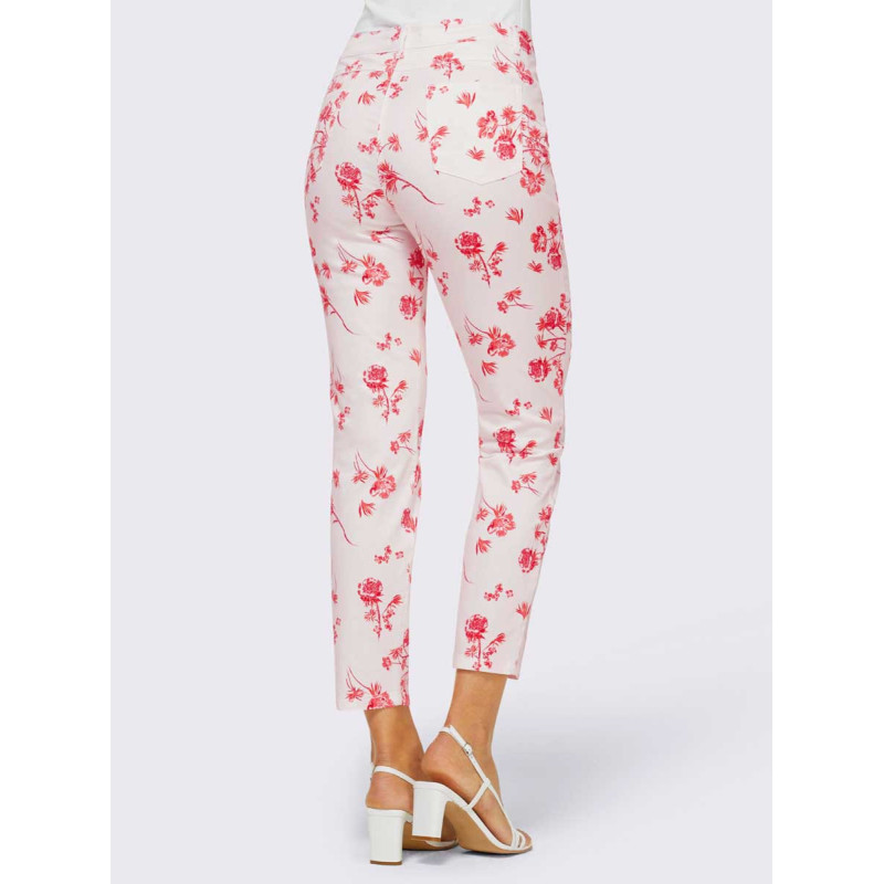 Linea tesini dizainerių 7/8 elastinės kelnės, ecru-coral spalvos