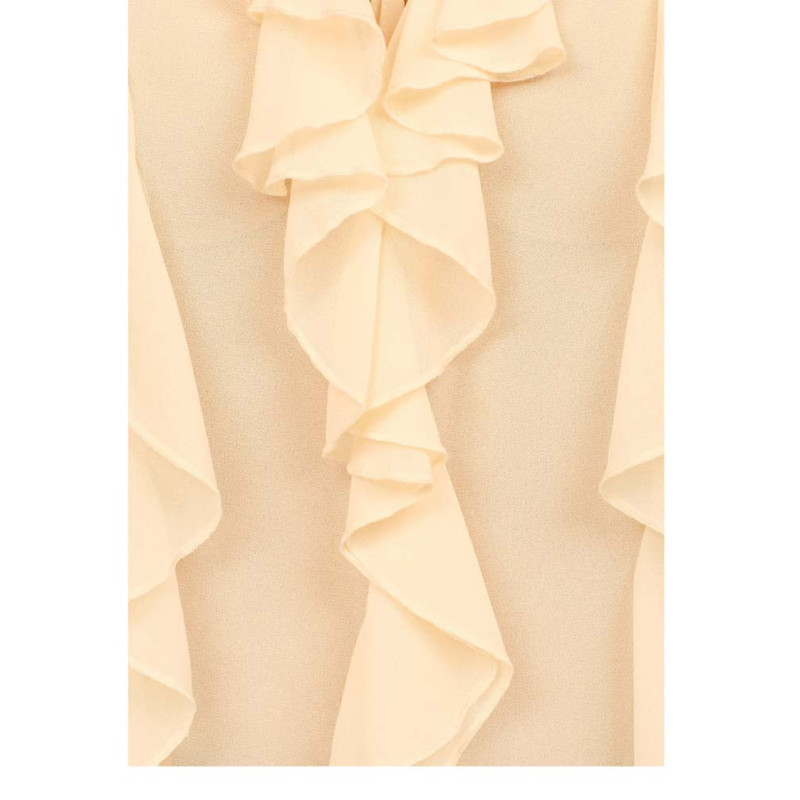 Vivance collection Šifono palaidinė su atvartais, šampanas