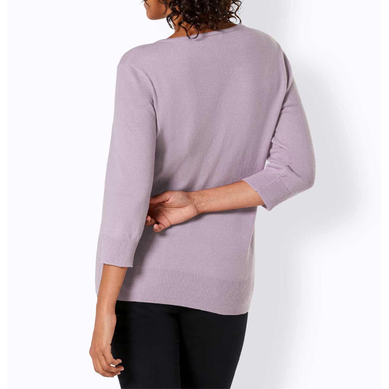 Création l premium kašmyro merino megztinis, violetinės spalvos