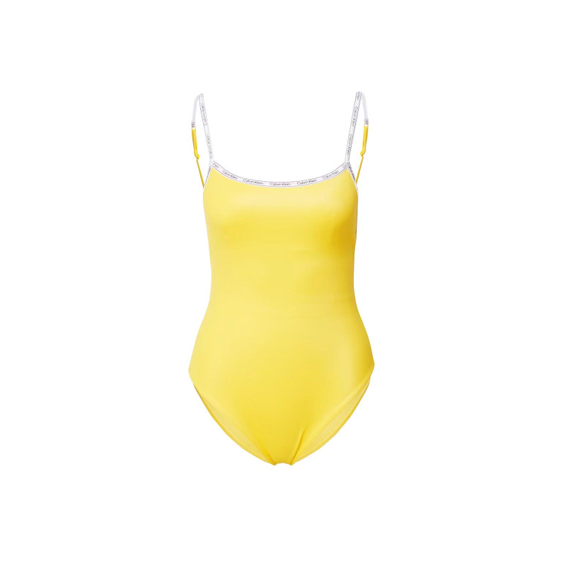 Calvin klein firminis plaukimo kostiumas su logotipo užrašu, citrina