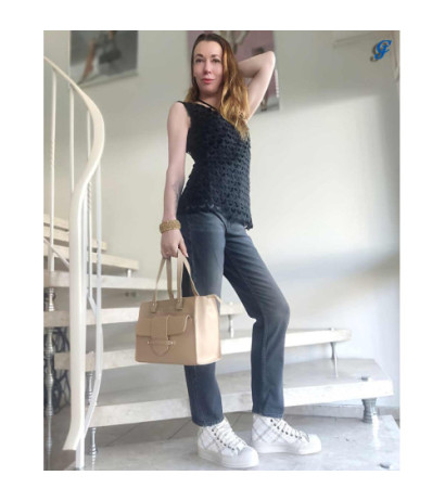 Alba moda nėriniuoti marškiniai, juodi