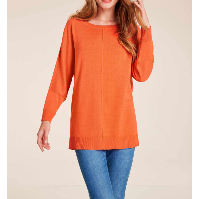 Ashley brooke dizainerio oversized megztinis, oranžinis