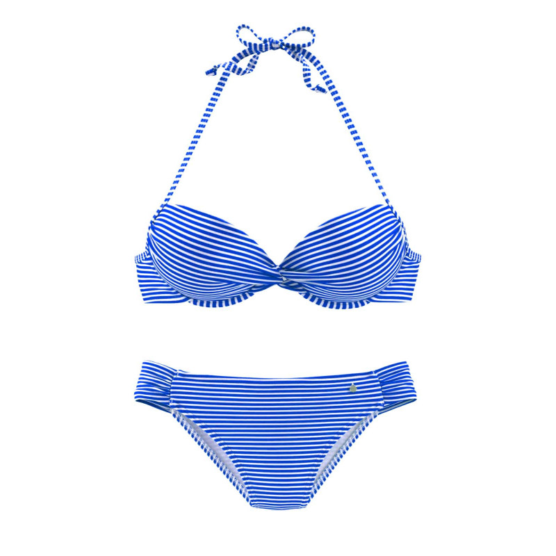 S. oliver prekės ženklo push-up bikinis, baltai mėlynos spalvos, c taurės