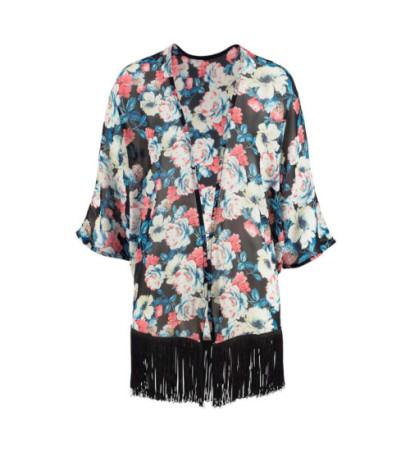 Melrose kimono palaidinė, juoda ir spalvinga