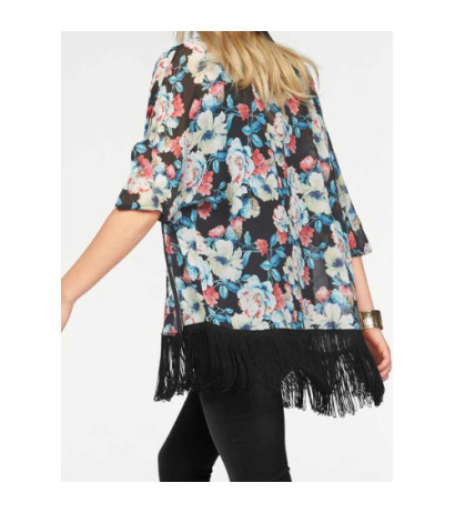 Melrose kimono palaidinė, juoda ir spalvinga