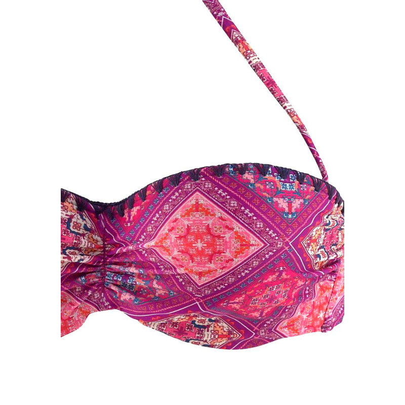 Buffalo prekės ženklo bandeau bikinis, bordo spalvos, d formos