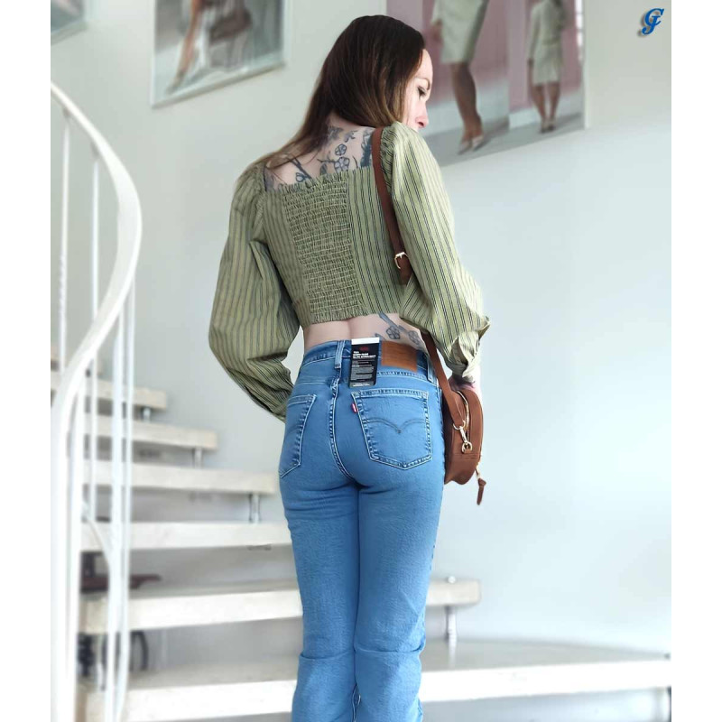 Levi's firminė palaidinė su raukiniais, alyvuogių žalios spalvos