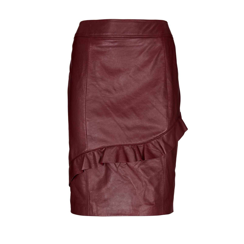 Ashley brooke dizainerio ėriuko odos sijonas, bordo