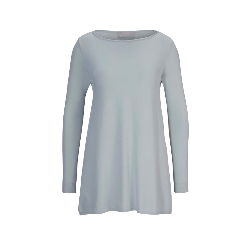 Linea tesini dizainerio oversized megztinis, minkštas bleu spalvos