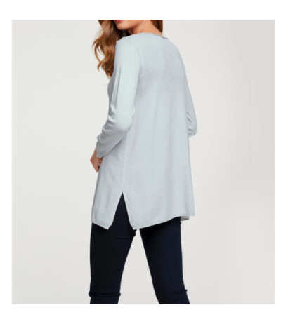 Linea tesini dizainerio oversized megztinis, minkštas bleu spalvos