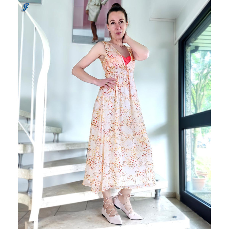 Vero moda prekės ženklo "kaya" vasarinė suknelė su piešiniu, ecru-raudona