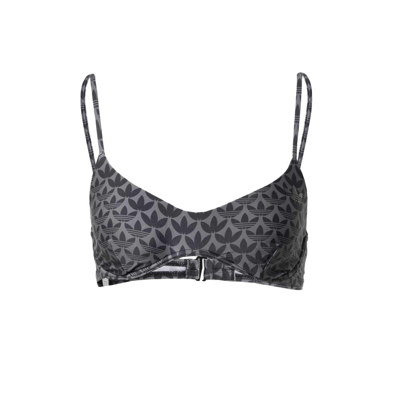 Adidas prekės ženklo bikinis su monograma, juodai pilkas