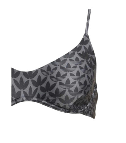 Adidas prekės ženklo bikinis su monograma, juodai pilkas