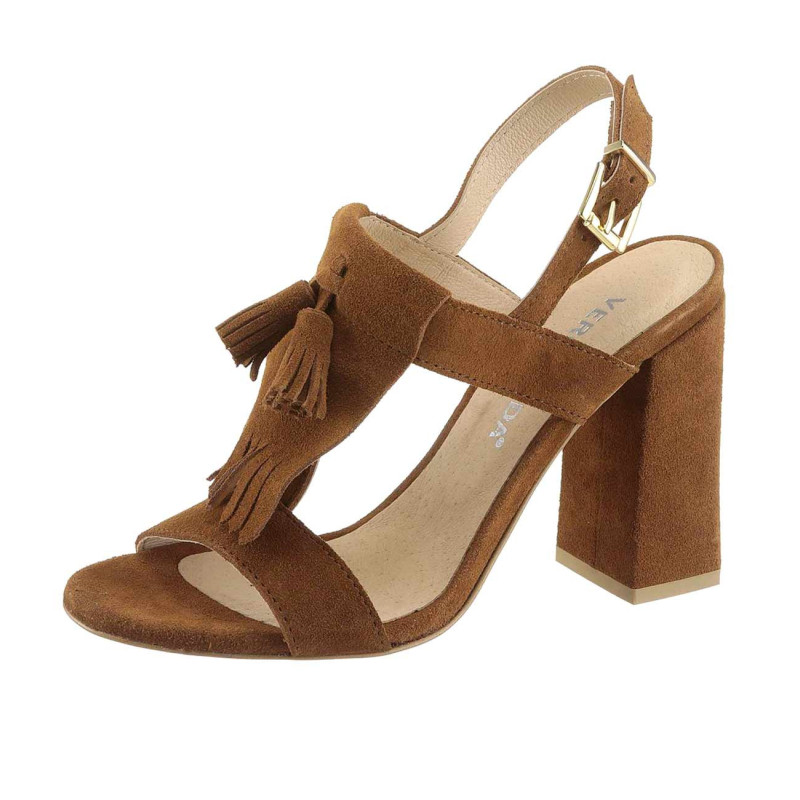 Vero moda firminiai odiniai sandalai, rudi
