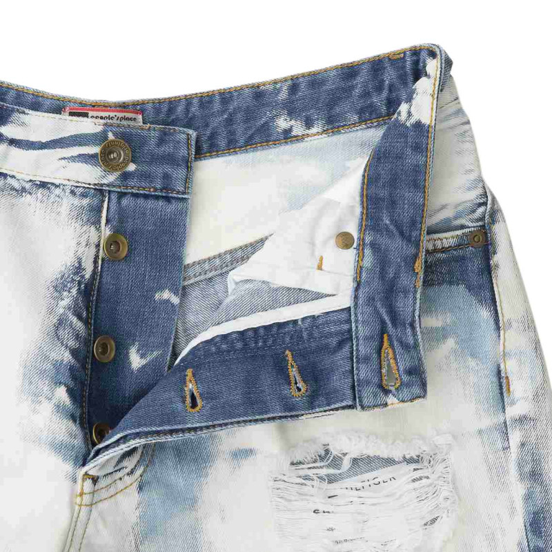 Tommy hilfiger denim prekės ženklo džinsiniai šortai, balintos mėlynos spalvos