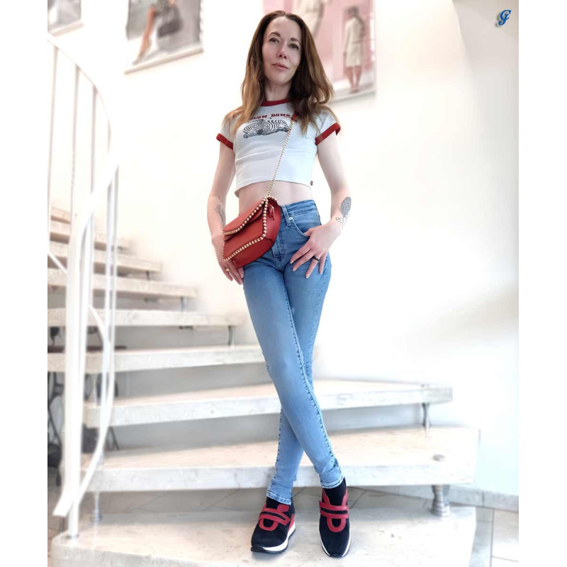 Levi's prekės ženklas 721 aukšti skinny džinsai, indigo spalvos