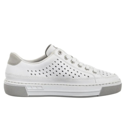 Rieker Białe Ażurowe L8849-80 White (RI240-a) batai