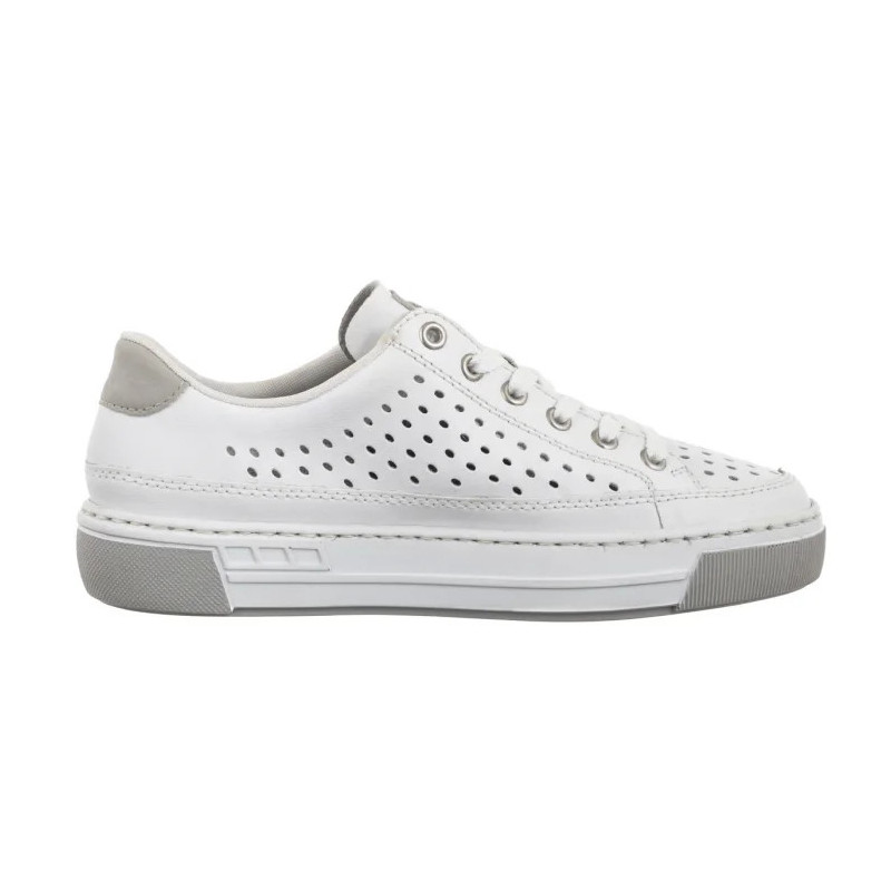 Rieker Białe Ażurowe L8849-80 White (RI240-a) batai
