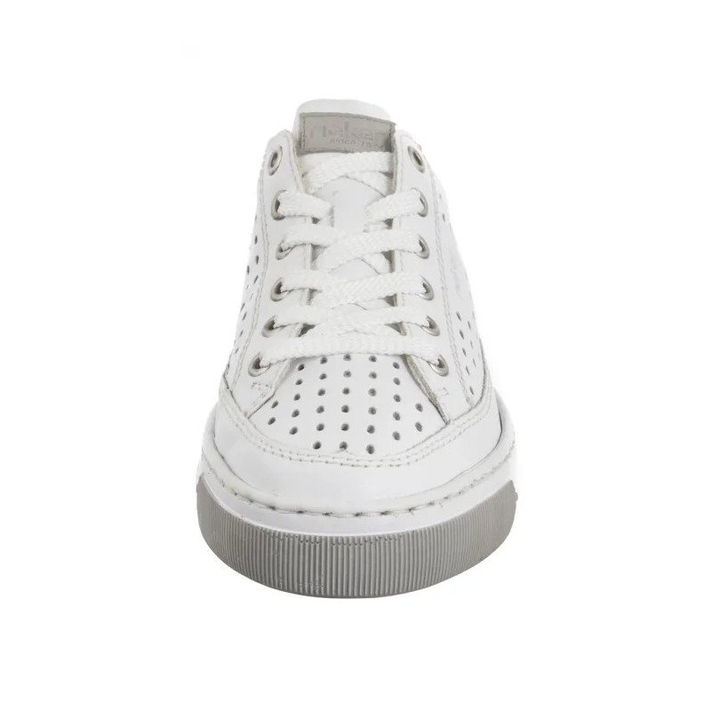 Rieker Białe Ażurowe L8849-80 White (RI240-a) batai