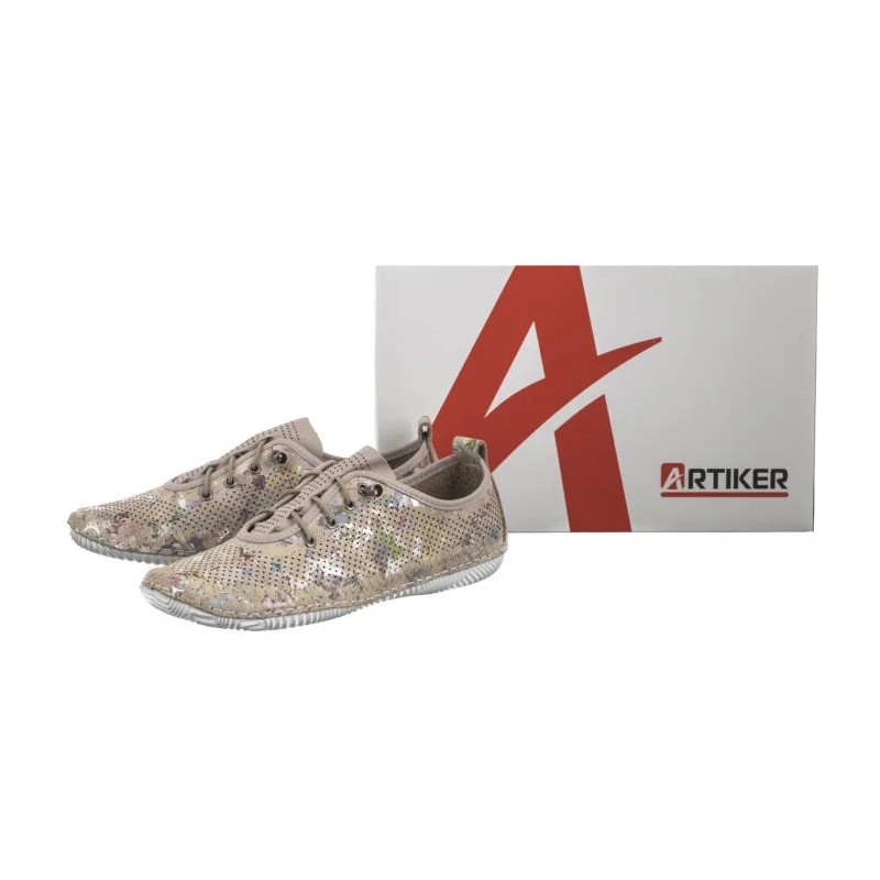 Artiker Beżowe Ażurowe w Kwiatki 56C2689 (AR147-b) batai
