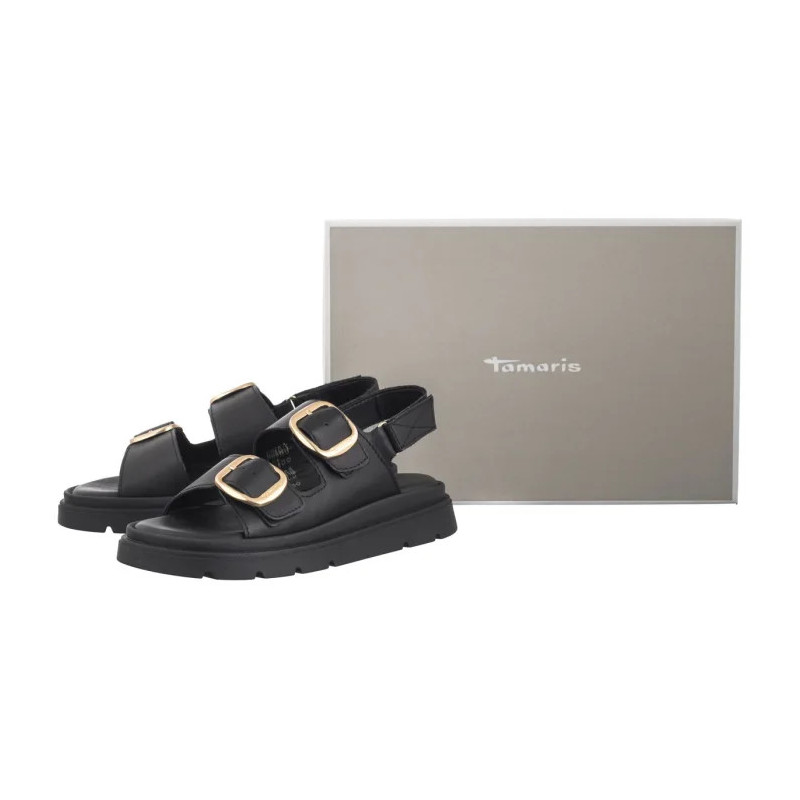 Tamaris Czarne 1-28233-44 003 Black Leather (TM526-a) bateliai