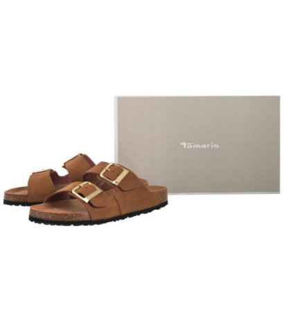 Tamaris Brązowe 1-27503-42 307 Cognac Nubuk (TM483-c) Moteriški batai/šlepetės