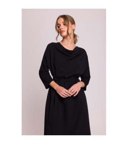S403 Modalinė oversize suknelė - juoda
