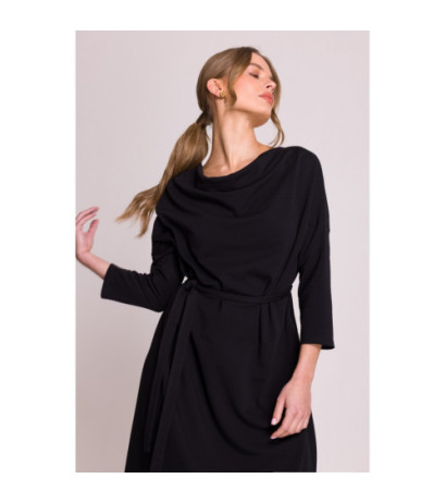 S403 Modalinė oversize suknelė - juoda