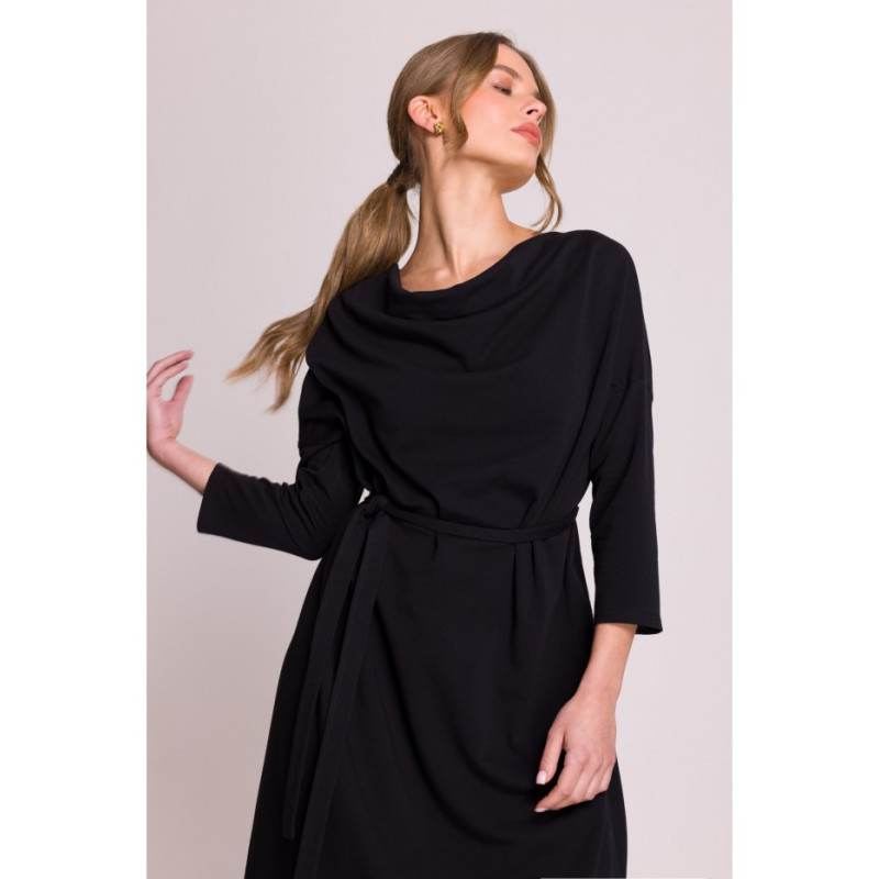 S403 Modalinė oversize suknelė - juoda