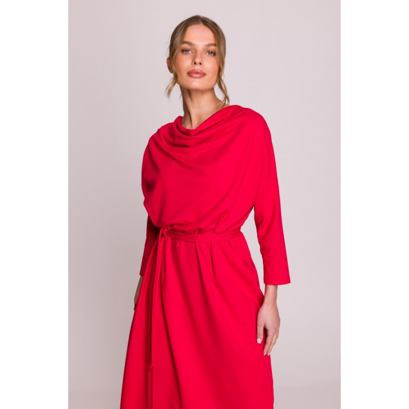 S403 Modalinė oversize suknelė - raudona