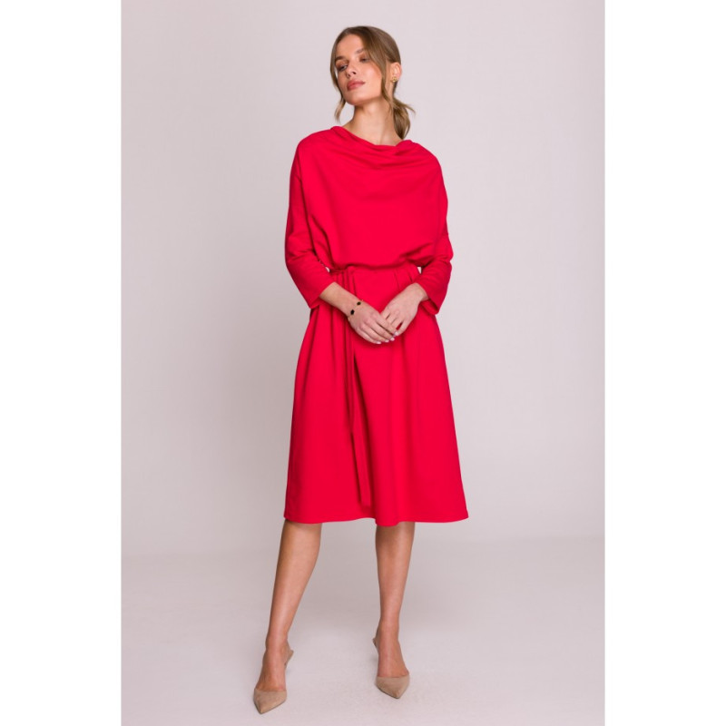 S403 Modalinė oversize suknelė - raudona