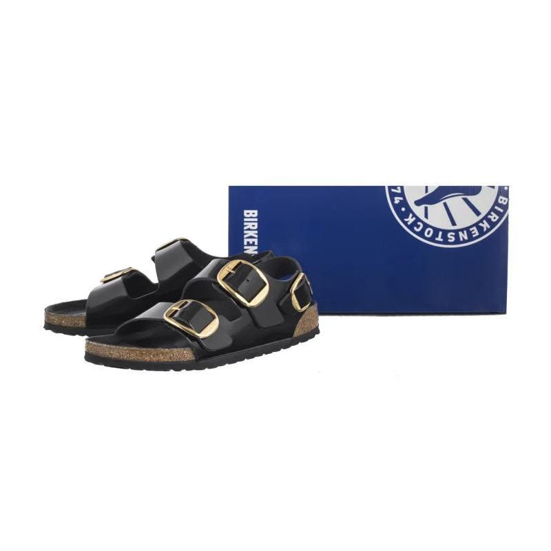 Birkenstock Milano Big Buckle High-Shine Black 1024211  (BK287-a) sandalai