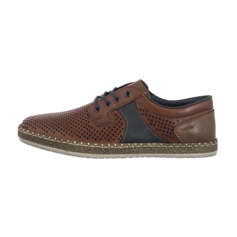 Rieker Brązowe Ażurowe B5214-24 Brown (RI247-a) batai