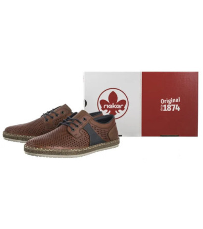 Rieker Brązowe Ażurowe B5214-24 Brown (RI247-a) batai