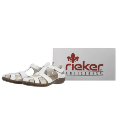 Rieker Białe 45869-81 White Combination (RI165-b) sandalai