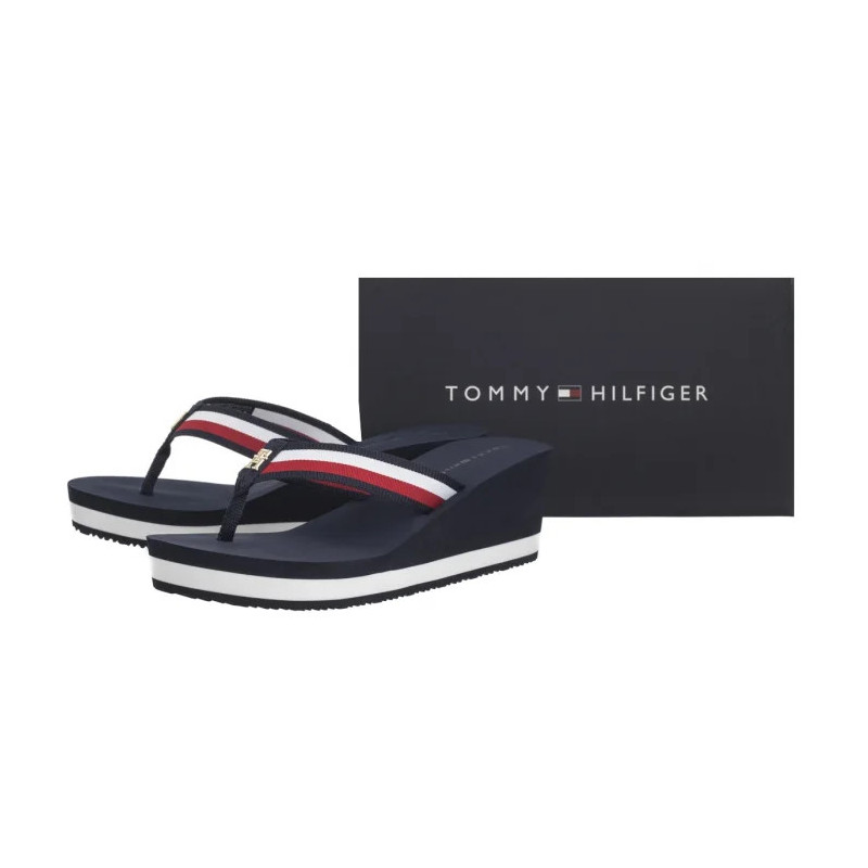 Tommy Hilfiger TH Corporate Wedge Beach Sandal Space Blue FW0FW08520 DW6 (TH1314-b) šlepetės