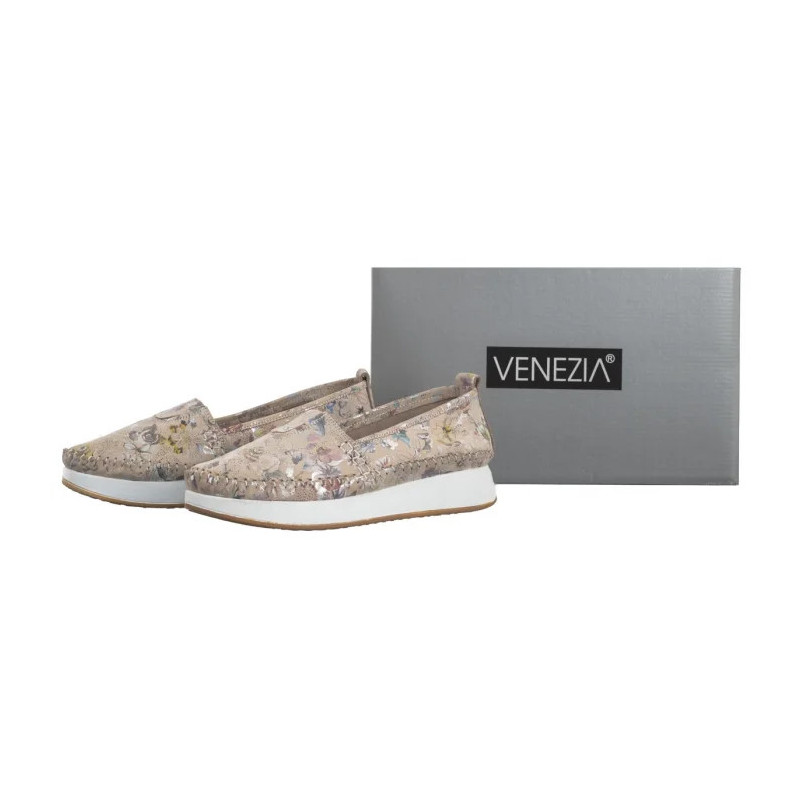 Venezia Beżowe w Kwiaty E124NUBEOBM029 (VE835-a) batai