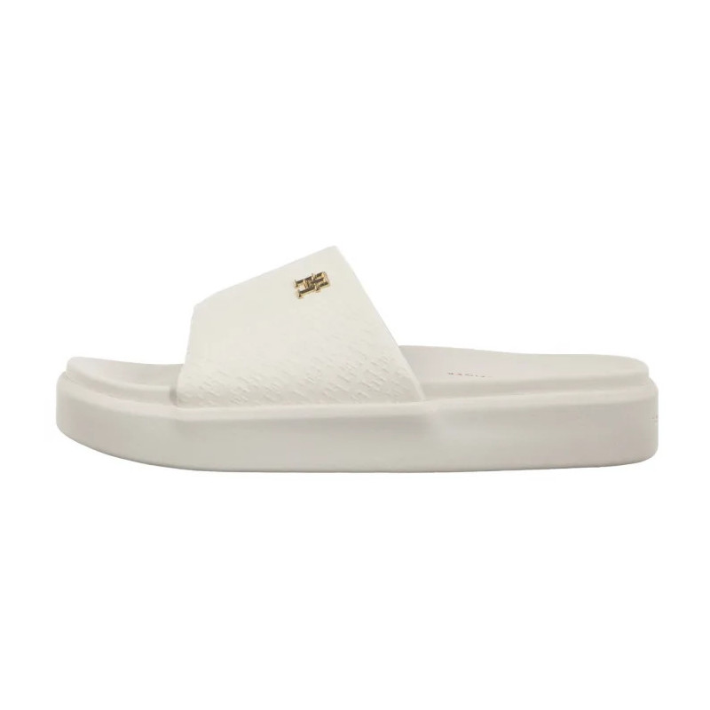 Tommy Hilfiger Platform Monogram Poolslide Ancient White FW0FW08526 YBH  (TH1316-a) Moteriški batai/šlepetės