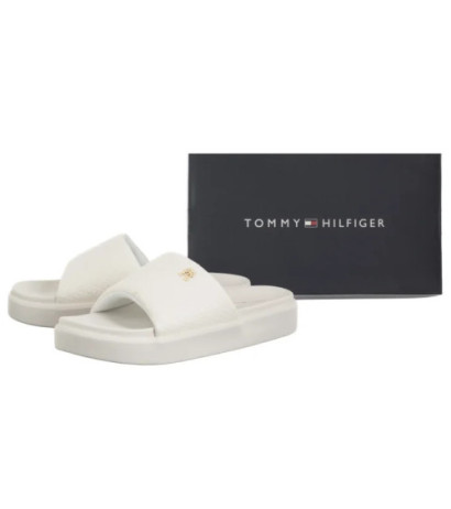 Tommy Hilfiger Platform Monogram Poolslide Ancient White FW0FW08526 YBH  (TH1316-a) Moteriški batai/šlepetės