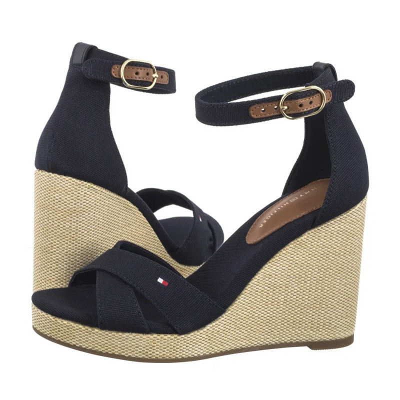 Tommy Hilfiger Flag High Wedge Espad Crisscross Space Blue FW0FW08661 DW6 (TH1329-a) batai