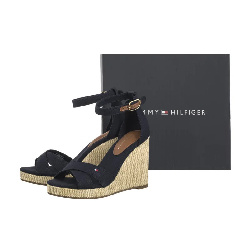 Tommy Hilfiger Flag High Wedge Espad Crisscross Space Blue FW0FW08661 DW6 (TH1329-a) batai