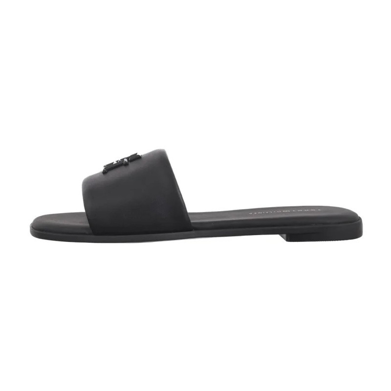 Tommy Hilfiger TH Logo Hardware Leather Mule Black FW0FW08806 BDS (TH1320-b) Moteriški batai/šlepetės