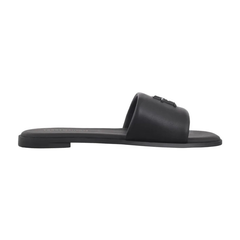 Tommy Hilfiger TH Logo Hardware Leather Mule Black FW0FW08806 BDS (TH1320-b) Moteriški batai/šlepetės
