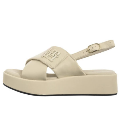 Tommy Hilfiger TH Logo Hw Padded Leather Sandal Muslin FW0FW08808 ACJ (TH1335-a) bateliai