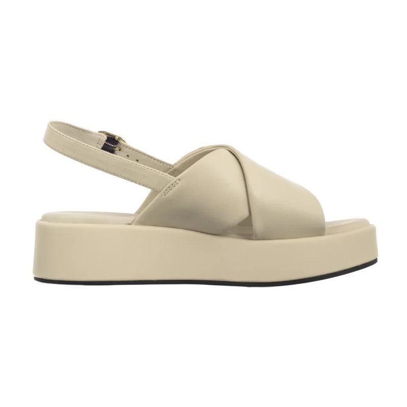 Tommy Hilfiger TH Logo Hw Padded Leather Sandal Muslin FW0FW08808 ACJ (TH1335-a) bateliai