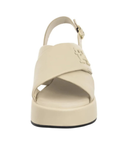 Tommy Hilfiger TH Logo Hw Padded Leather Sandal Muslin FW0FW08808 ACJ (TH1335-a) bateliai